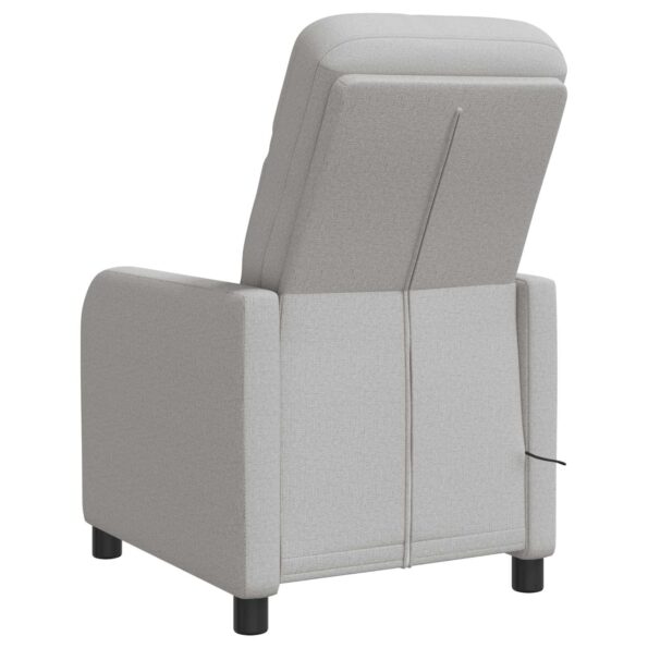 vidaXL Masážne relaxačné kreslo Oblá šedá Látka – Obrázok 5