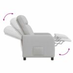 vidaXL Masážne relaxačné kreslo Oblá šedá Látka – Obrázok 7