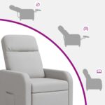 vidaXL Masážne relaxačné kreslo Oblá šedá Látka – Obrázok 8