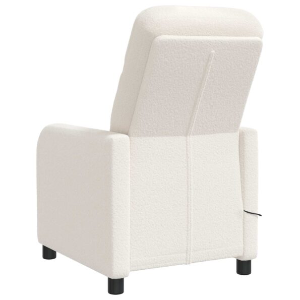 vidaXL Masážne relaxačné kreslo Krémová Bouclé – Obrázok 5