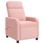 vidaXL Masážne relaxačné kreslo Ružová Bouclé – Obrázok 5