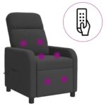 vidaXL Masážne relaxačné kreslo Tmavosivá Bouclé – Obrázok 2
