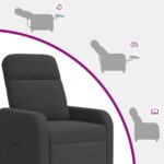 vidaXL Masážne relaxačné kreslo Tmavosivá Bouclé – Obrázok 8