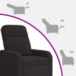 vidaXL Masážne relaxačné kreslo Čierna Bouclé – Obrázok 8