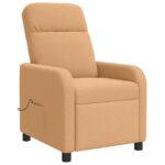 vidaXL Masážne relaxačné kreslo Béžová Bouclé – Obrázok 3