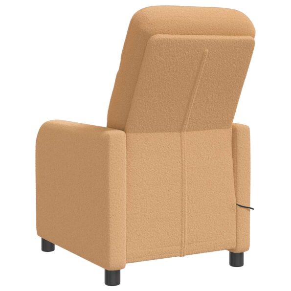 vidaXL Masážne relaxačné kreslo Béžová Bouclé – Obrázok 5