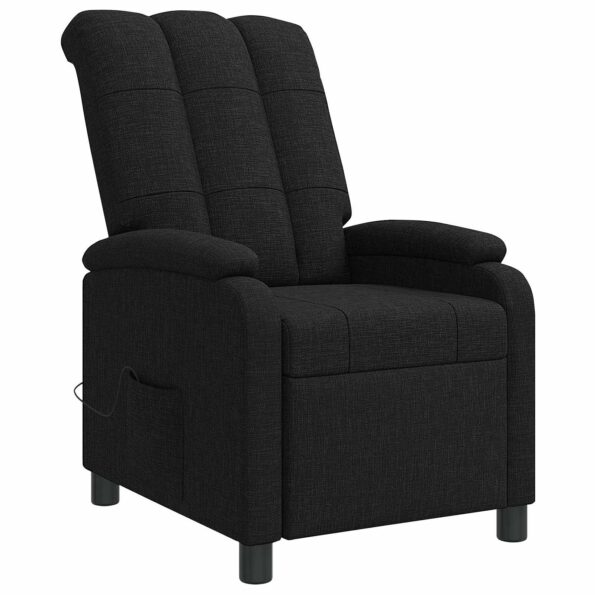 vidaXL Masážne relaxačné kreslo Čierna Látka – Obrázok 3