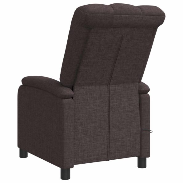 vidaXL Masážne relaxačné kreslo Tmavohnedá Látka – Obrázok 5