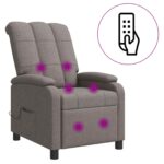 vidaXL Masážne relaxačné kreslo Sivohnedá Látka – Obrázok 2