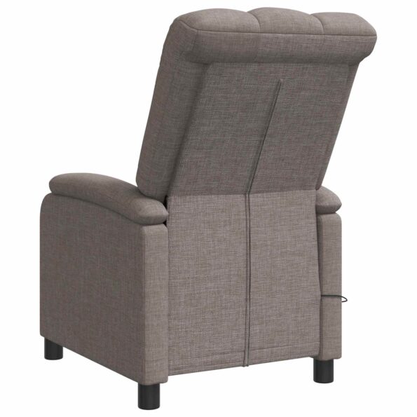 vidaXL Masážne relaxačné kreslo Sivohnedá Látka – Obrázok 5