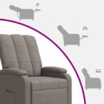 vidaXL Masážne relaxačné kreslo Sivohnedá Látka – Obrázok 8