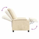 vidaXL Masážne relaxačné kreslo Krémová Látka – Obrázok 7