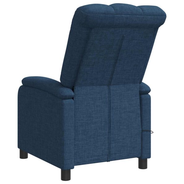 vidaXL Masážne relaxačné kreslo Modrá Látka – Obrázok 5