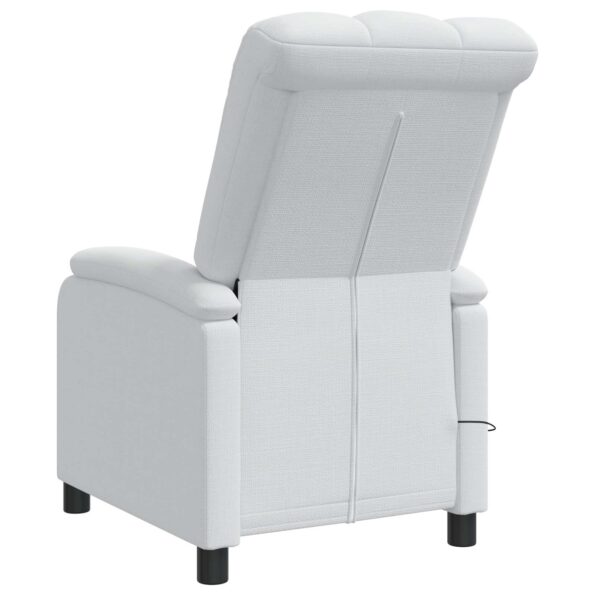 vidaXL Masážne relaxačné kreslo Biela Látka – Obrázok 5