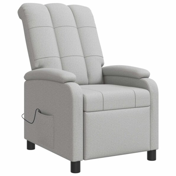 vidaXL Masážne relaxačné kreslo Oblá šedá Látka – Obrázok 3