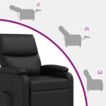 vidaXL Pohovka Čierna Umelá koža – Obrázok 6