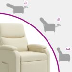 vidaXL Pohovka Krémová Umelá koža – Obrázok 6