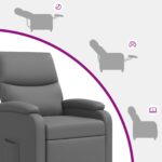 vidaXL Pohovka Sivá Umelá koža – Obrázok 6