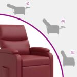 vidaXL Pohovka Víno červené Umelá koža – Obrázok 6