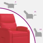 vidaXL Pohovka Červená Umelá koža – Obrázok 6