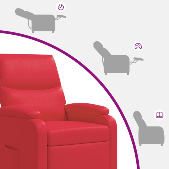 vidaXL Pohovka Červená Umelá koža – Obrázok 6