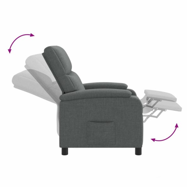 vidaXL Pohovka Tmavosivá Látka – Obrázok 5