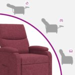 vidaXL Pohovka Víno červené Látka – Obrázok 6