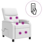 vidaXL Masážne relaxačné kreslo Biela Umelá koža – Obrázok 2