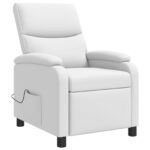 vidaXL Masážne relaxačné kreslo Biela Umelá koža – Obrázok 3