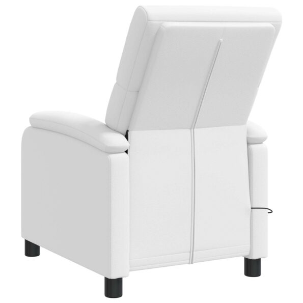vidaXL Masážne relaxačné kreslo Biela Umelá koža – Obrázok 5