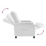 vidaXL Masážne relaxačné kreslo Biela Umelá koža – Obrázok 7