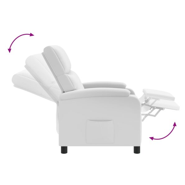 vidaXL Masážne relaxačné kreslo Biela Umelá koža – Obrázok 7