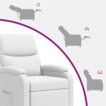 vidaXL Masážne relaxačné kreslo Biela Umelá koža – Obrázok 8