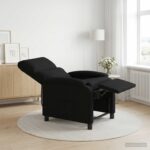 vidaXL Masážne relaxačné kreslo Čierna Látka – Obrázok 11