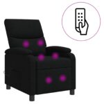 vidaXL Masážne relaxačné kreslo Čierna Látka – Obrázok 2
