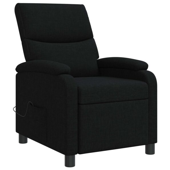 vidaXL Masážne relaxačné kreslo Čierna Látka – Obrázok 3