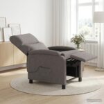 vidaXL Masážne relaxačné kreslo Sivohnedá Látka – Obrázok 11