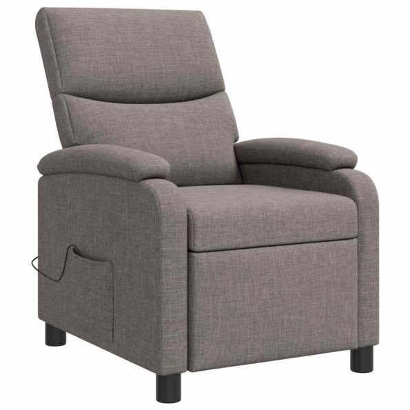 vidaXL Masážne relaxačné kreslo Sivohnedá Látka – Obrázok 3
