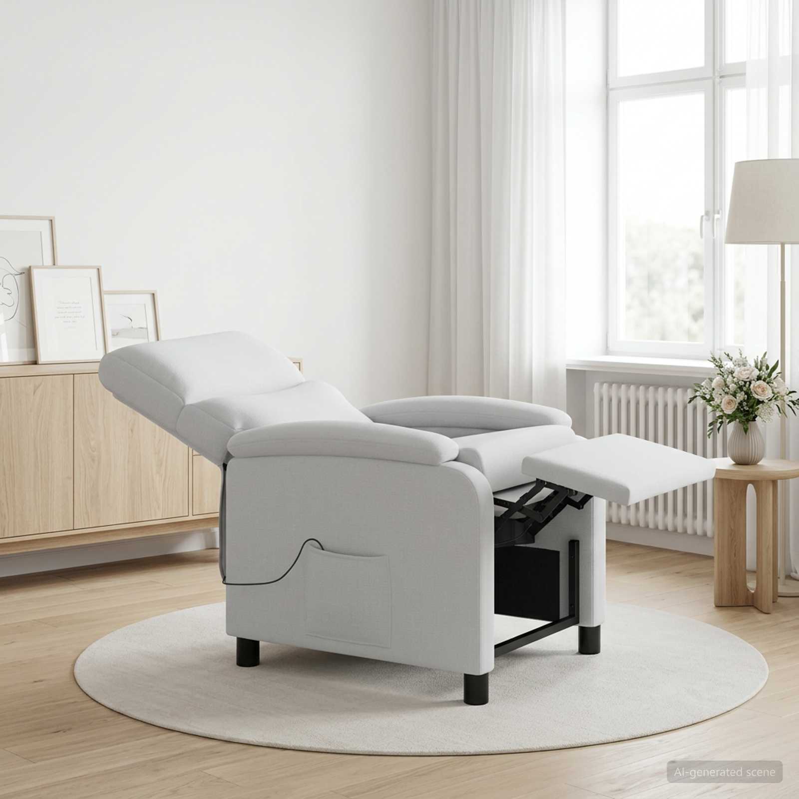 42035018_1.jpg vidaXL Masážne relaxačné kreslo Biela Látka – Obrázok 1