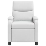 vidaXL Masážne relaxačné kreslo Biela Látka – Obrázok 4