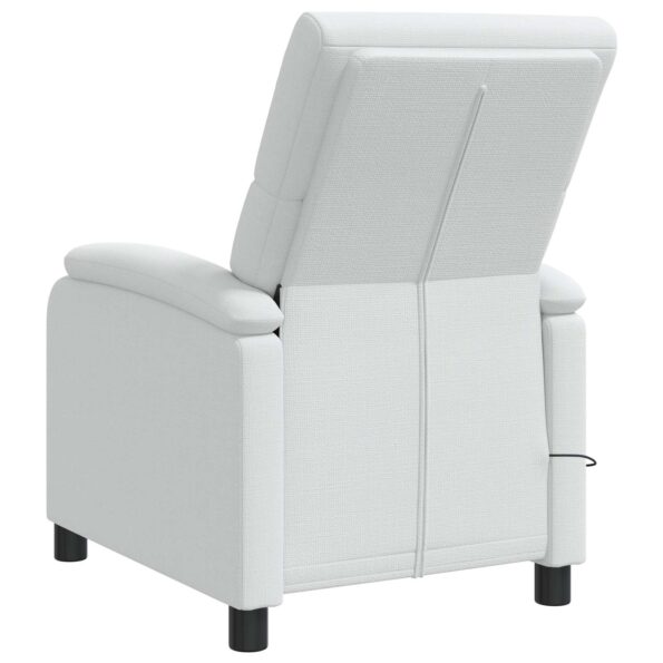 vidaXL Masážne relaxačné kreslo Biela Látka – Obrázok 5