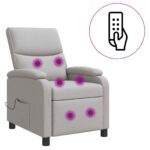 vidaXL Masážne relaxačné kreslo Oblá šedá Látka – Obrázok 2