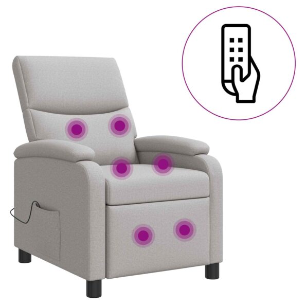 vidaXL Masážne relaxačné kreslo Oblá šedá Látka – Obrázok 2