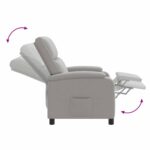 vidaXL Masážne relaxačné kreslo Oblá šedá Látka – Obrázok 7