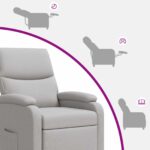 vidaXL Masážne relaxačné kreslo Oblá šedá Látka – Obrázok 8