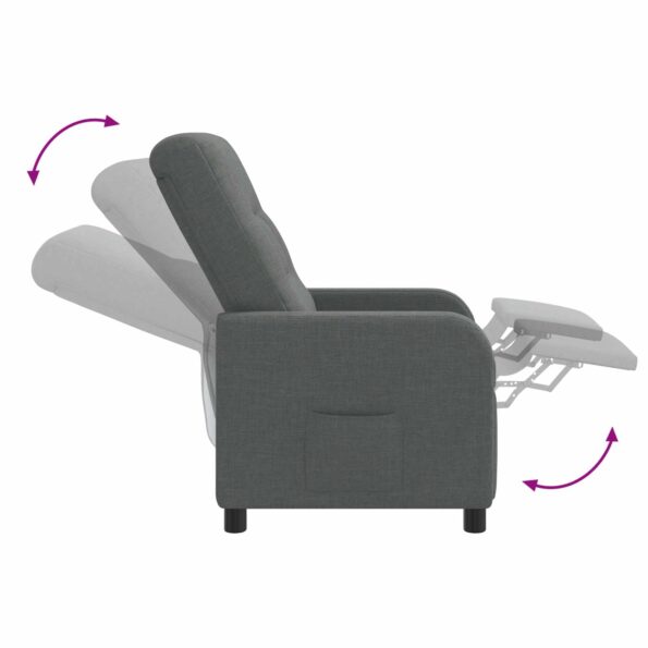 vidaXL Pohovka Tmavosivá Látka – Obrázok 5