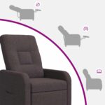 vidaXL Pohovka Tmavohnedá Látka – Obrázok 6