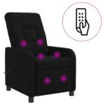 vidaXL Masážne relaxačné kreslo Čierna Látka – Obrázok 2