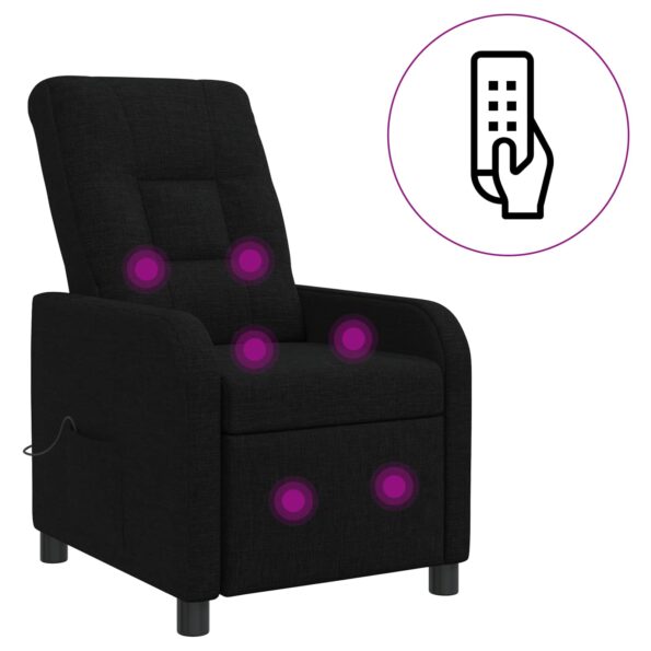 vidaXL Masážne relaxačné kreslo Čierna Látka – Obrázok 2