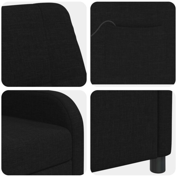 vidaXL Masážne relaxačné kreslo Čierna Látka – Obrázok 6